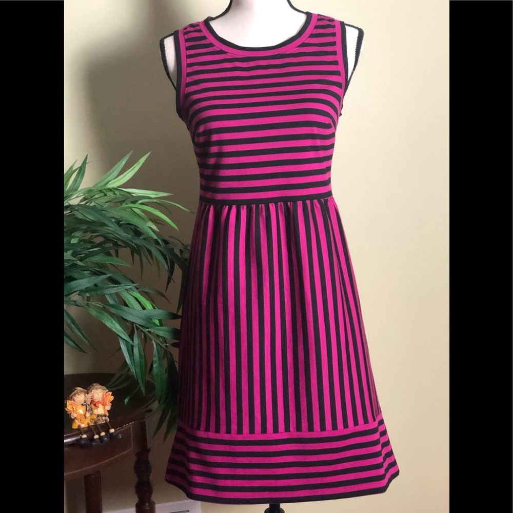 Pink and Black Striped Dress
